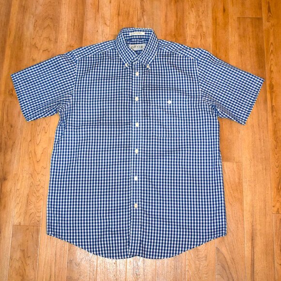 Orvis Other - Orvis Blue/White Gingham Check Button Up Shirt Sz LG